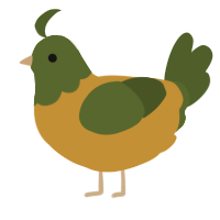 Nanna stem, a gold and olive chicken with a head pattern
