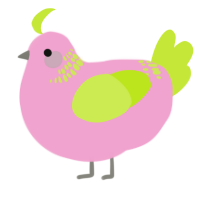 (unnamed), a pink and lime chicken with a neck-band pattern
