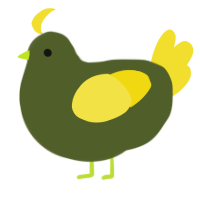Peridot, a olive and yellow chicken