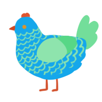 koi pond, a sky and spring chicken with a lace pattern