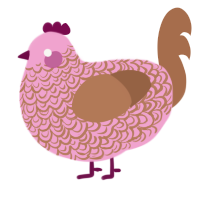 (unnamed), a pink and brown chicken with a double-lace pattern