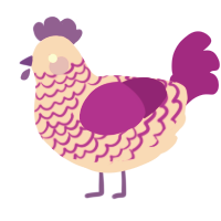 A rose and amethyst chicken with a lace pattern