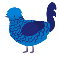 Blue da ba de, a sapphire and navy chicken with a lace pattern