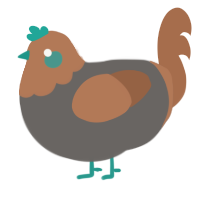 Urge to dig, a grey and brown chicken with a head pattern
