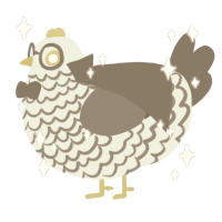 Spark, a silver and grey chicken with a lace pattern