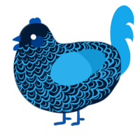 Bubble, a tumblr and sky chicken with a double-lace pattern