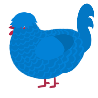 A sapphire chicken with a lace pattern
