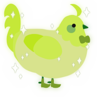 Cav Jr, a lemon and lime chicken with a head pattern