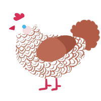A cream and russet chicken with a double-lace pattern