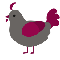 (unnamed), a grey and maroon chicken