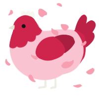 A rose and crimson chicken with a head pattern