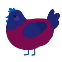 Bisexualiums, a wine and navy chicken with a head pattern