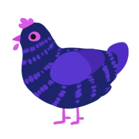 (unnamed), a navy and indigo chicken with a bar pattern