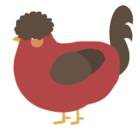 (unnamed), a red and bark chicken