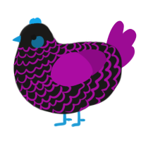 Arcade Carpet, a sable and plum chicken with a lace pattern