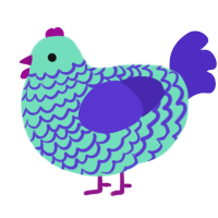 (unnamed), a mint and indigo chicken with a lace pattern