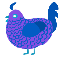 (unnamed), a blurple and ultramarine chicken with a lace pattern
