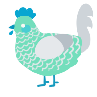(unnamed), a mint and mist chicken with a lace pattern