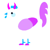 DD, a white and orchid chicken