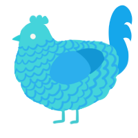Wave, a aqua and sky chicken with a lace pattern