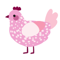 (unnamed), a pink and rose chicken with a speckle pattern