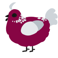 (unnamed), a maroon and mist chicken with a neck-speckle pattern