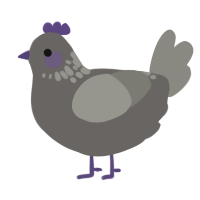 (unnamed), a grey and ash chicken with a neck-speckle pattern