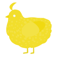 Firecracker, a yellow chicken with a speckle pattern