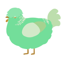Mint, a spring and gluppy chicken with a neck-band pattern