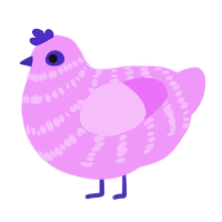 A lavender chicken with a bar pattern
