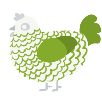 (unnamed), a white and chartreuse chicken with a lace pattern
