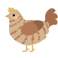 A beige and brown chicken with a bar pattern