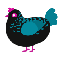32133, a black and sea chicken with a half-lace pattern