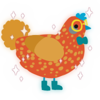 Hot sauce, a vermilion and orange chicken with a speckle pattern