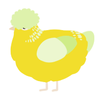 lemon, a yellow and apple chicken with a neck-band pattern