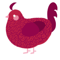 (unnamed), a crimson and maroon chicken with a double-lace pattern