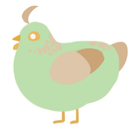 Kaluhā, a gluppy and beige chicken with a neck-speckle pattern