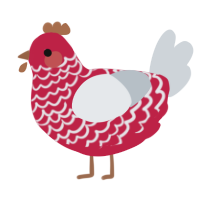 iP yrrebpsaR, a crimson and mist chicken with a lace pattern