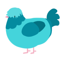 (unnamed), a aqua and sea chicken with a head pattern