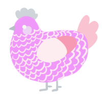 (unnamed), a lavender and rose chicken with a lace pattern