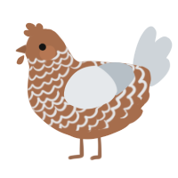 Flour bread, a brown and mist chicken with a lace pattern