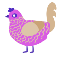 A orchid and beige chicken with a lace pattern