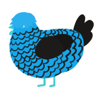 Tuna, a sky and sable chicken with a lace pattern