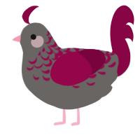 (unnamed), a grey and maroon chicken with a half-lace pattern