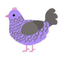 (unnamed), a lilac and grey chicken with a lace pattern