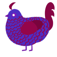 (unnamed), a indigo and maroon chicken with a lace pattern
