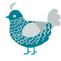 (unnamed), a sea and silver chicken with a lace pattern