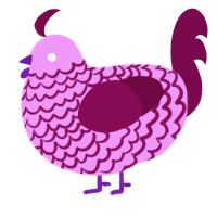 Box of Q-tips, a lavender and wine chicken with a lace pattern
