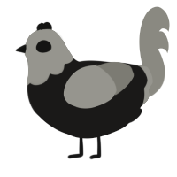 void eyes, a sable and ash chicken with a head pattern