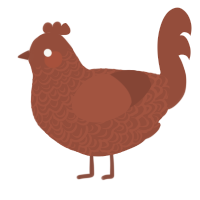 A russet chicken with a double-lace pattern